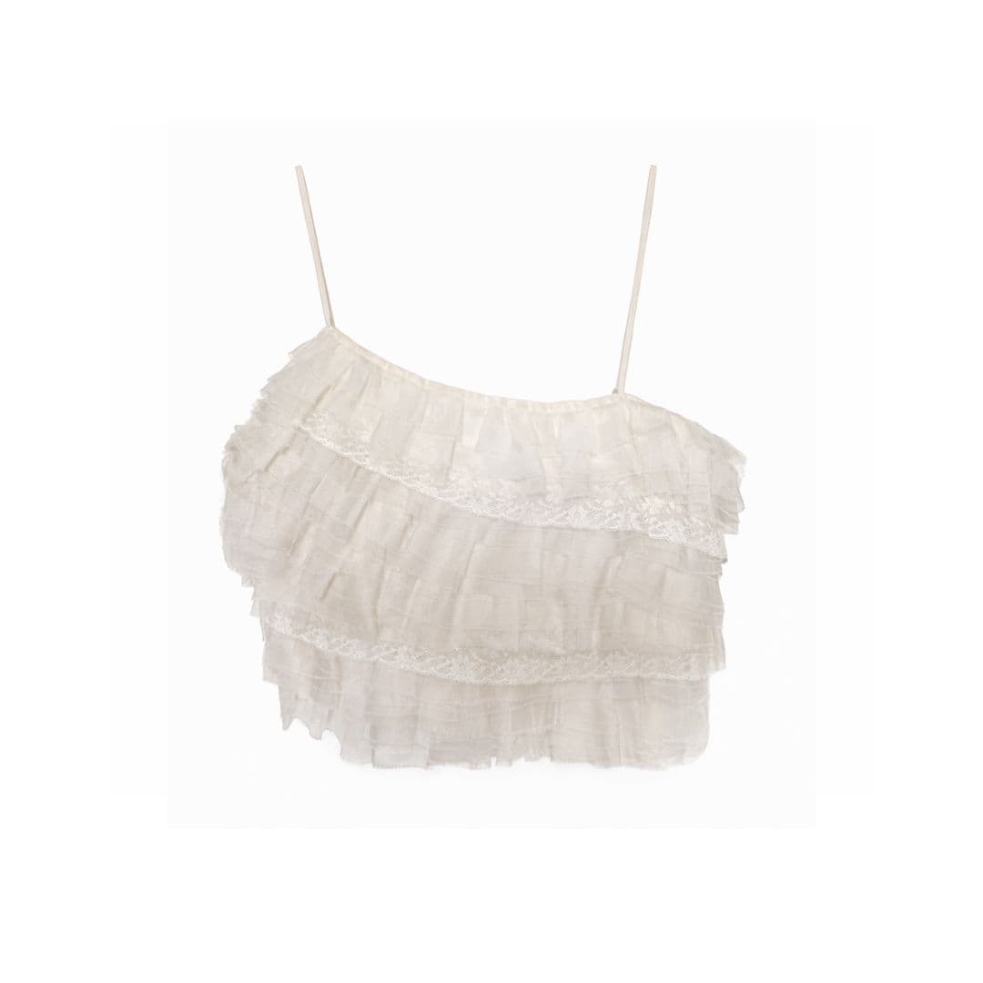 【imyourAnkin】29# Horizon ruffles セットアップ(トップス) <Ivory Top>