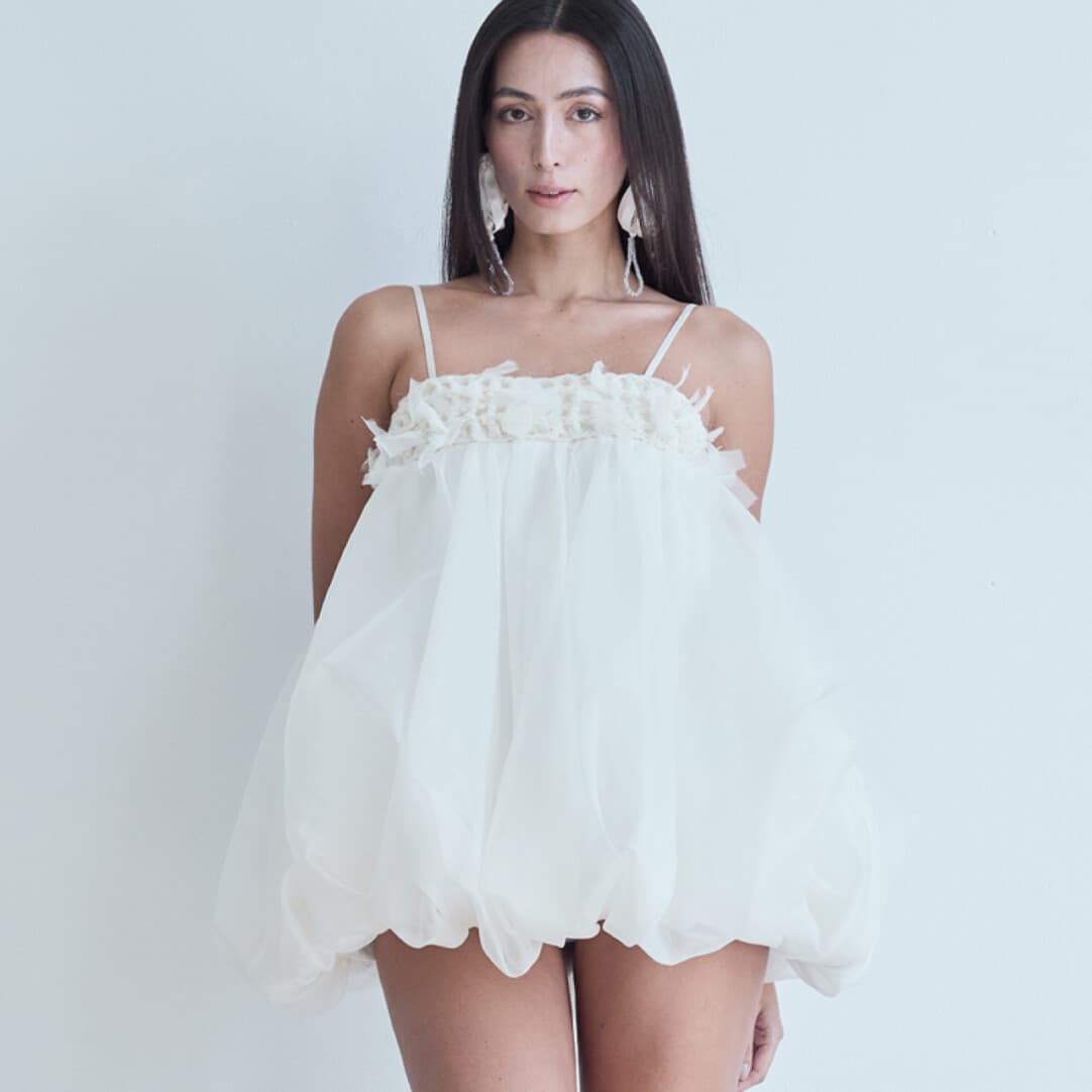 【imyourAnkin × r.l.e】Poppy bloom dress short.ver ワンピース <IVORY>
