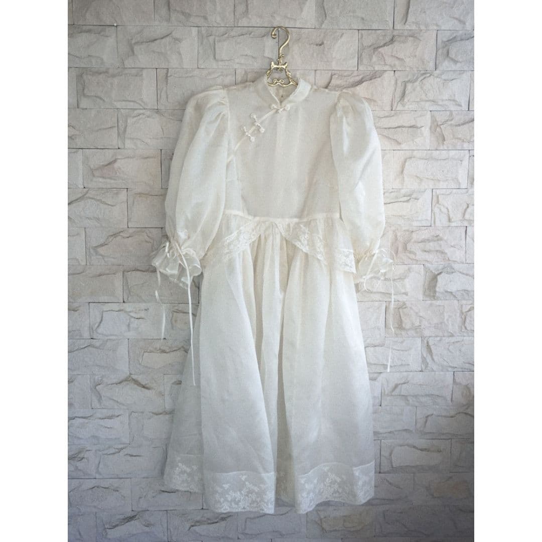 【imyourAnkin】2# August Osmanthe short.ver ワンピース <Lace Trim>