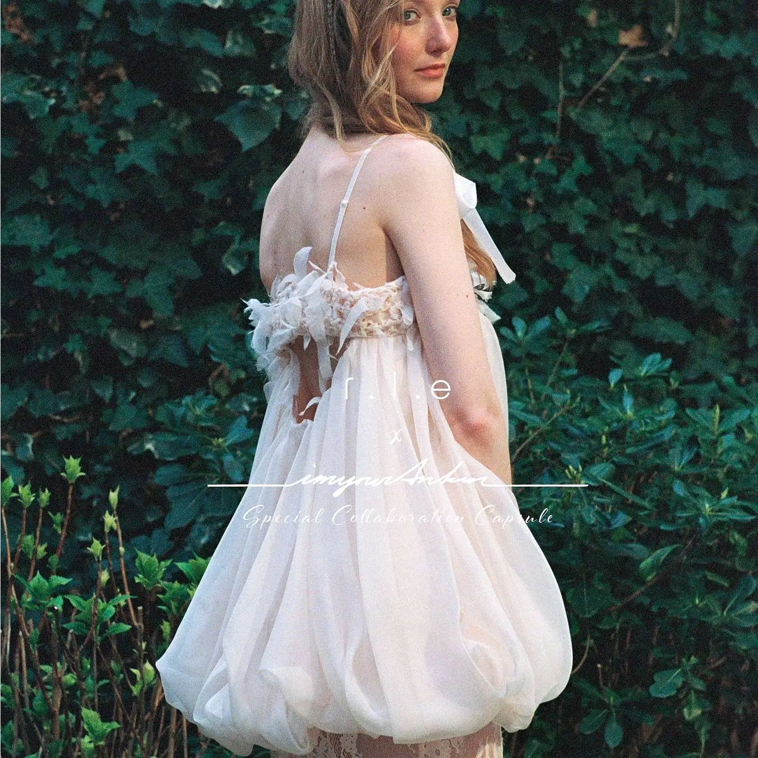 【imyourAnkin × r.l.e】Poppy bloom dress short.ver ワンピース <PINK>